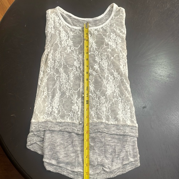 Heather grey and Lace top - Picture 8 of 10